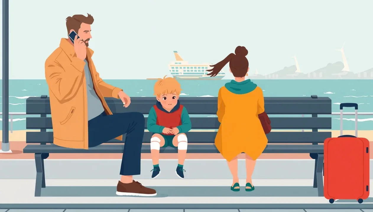 Lekár ošetruje dieťa v zahraničnej ambulancii za prítomnosti matky