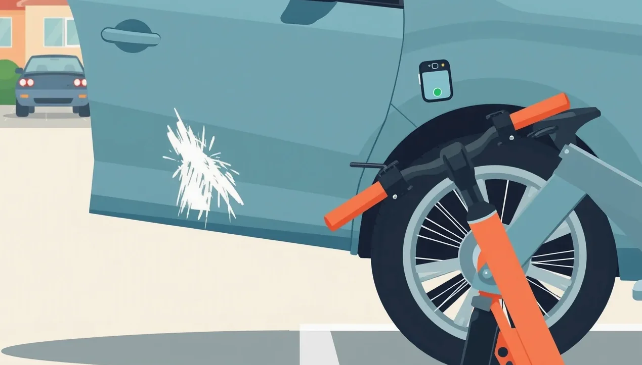 Policajná hliadka kontroluje technické parametre elektrického bicykla na cyklotrase