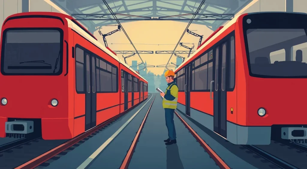 Vodič autobusu kontroluje poškodený nárazník pri obrubníku nástupného ostrovčeka