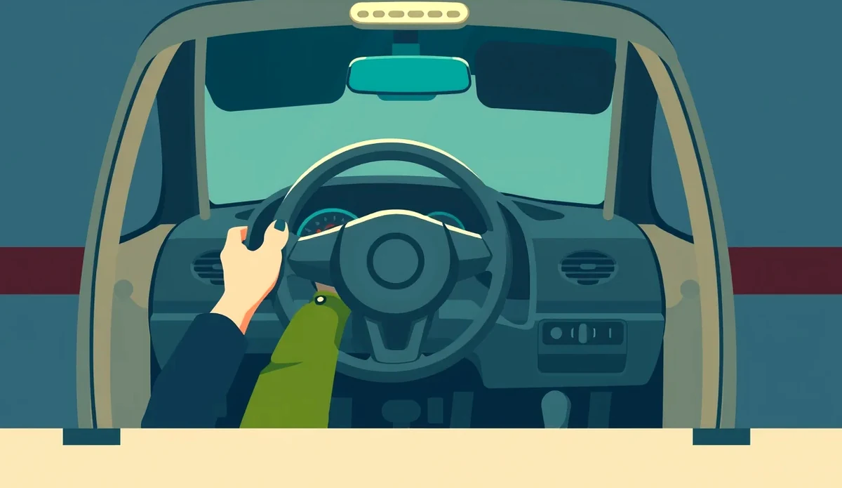 Mechanické zabezpečenie radiacej páky a palubná doska osobného automobilu