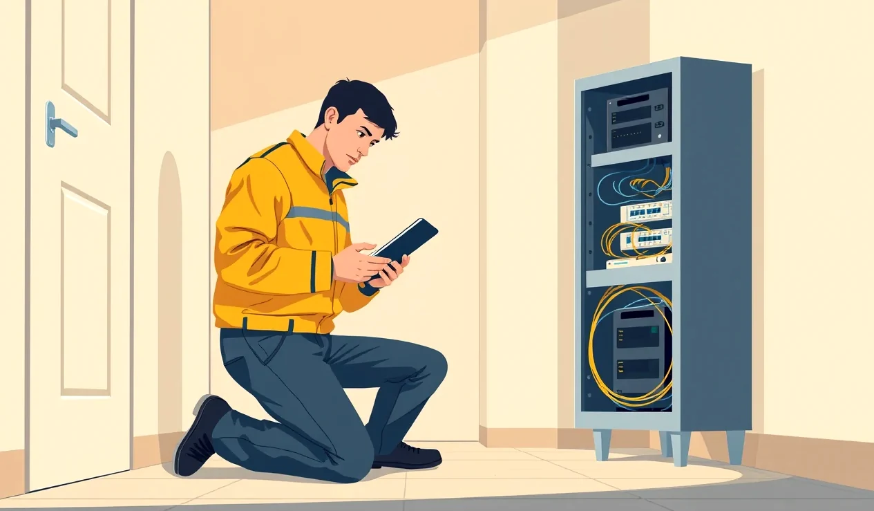 Zabezpečený domáci Wi-Fi router so svietiacimi diódami na pracovnom stole