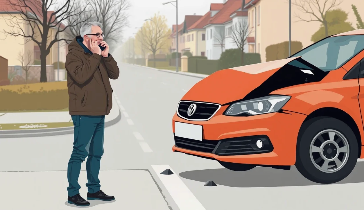 Mechanik v autoservise diagnostikuje poškodené vozidlo po dopravnej nehode