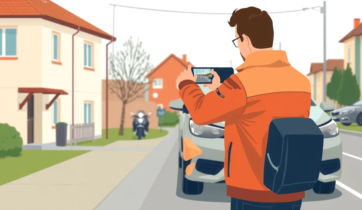 Prehliadka podvozka havarovaného auta na zdviháku v autoservise