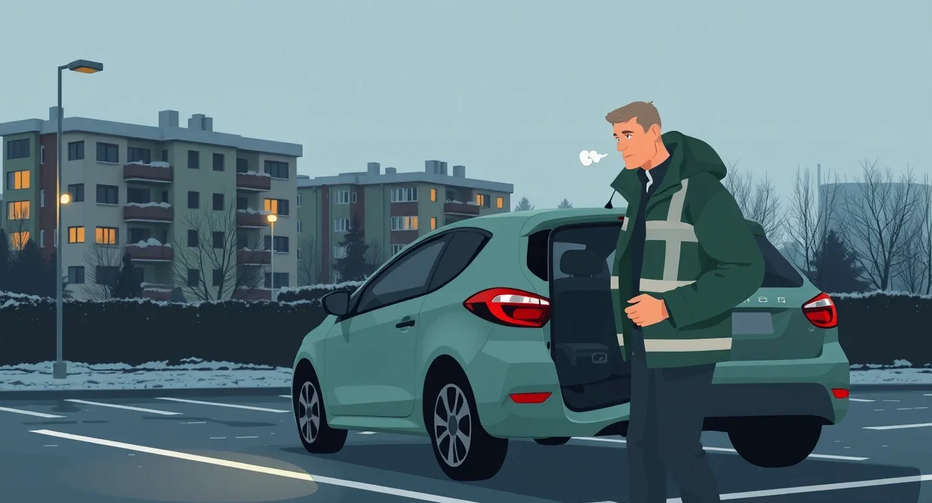 Vodič vozidla vypĺňa európsky záznam o dopravnej nehode na kapote auta