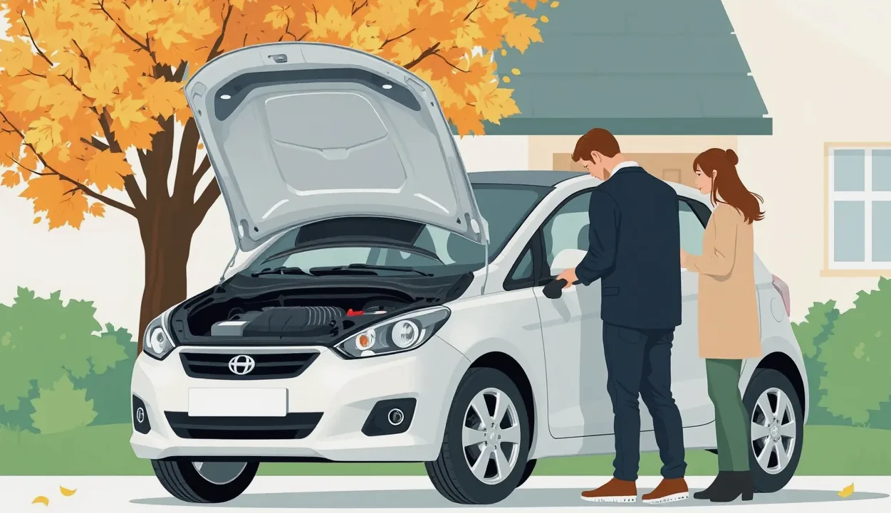 Vodič preberá kľúče a dokumenty od nového vozidla pred autosalónom