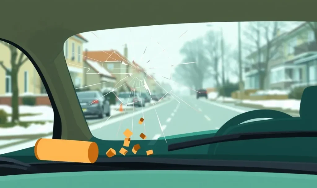 Zvyšky vystreleného ohňostroja a dym na ulici v blízkosti zaparkovaných osobných áut