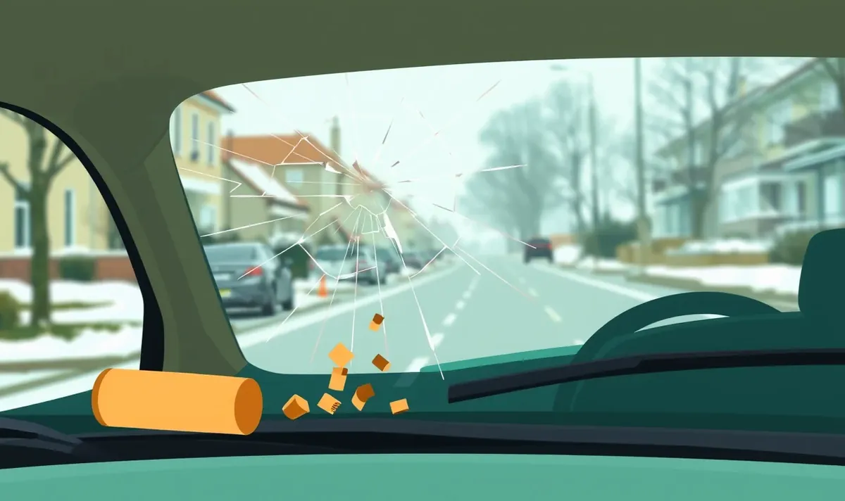 Zvyšky vystreleného ohňostroja a dym na ulici v blízkosti zaparkovaných osobných áut