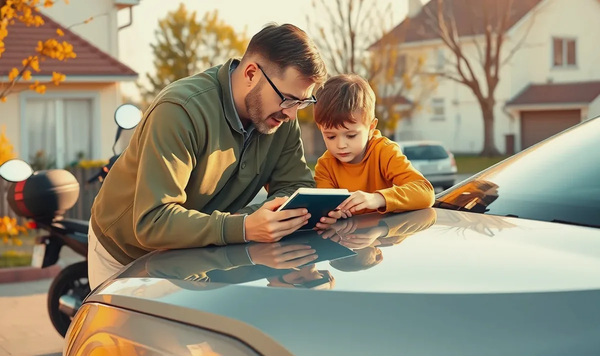 Mechanik kontroluje motorový priestor staršieho osobného automobilu