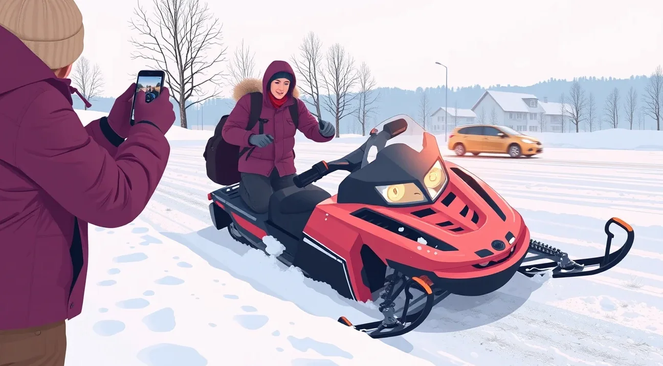 Záchranár ošetruje zraneného bežkára na zasneženom svahu pri motorových saniach