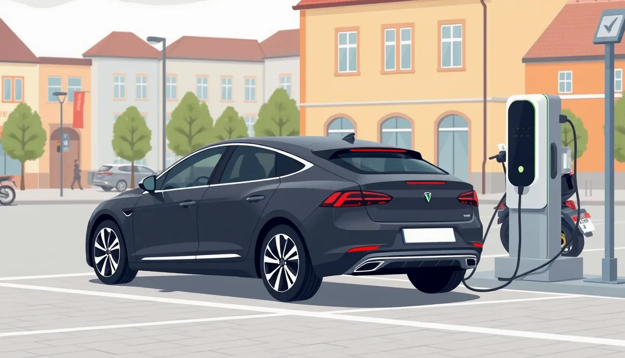 Pohľad na prednú masku moderného vozidla Jaguar stojaceho na ceste